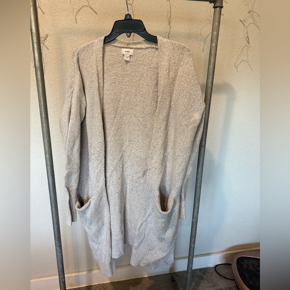 Old Navy Light Gray Open-Front Cardigan